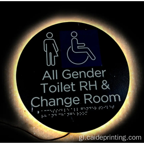 Sinalización de inodoro de braille retroilimentada de metal personalizado